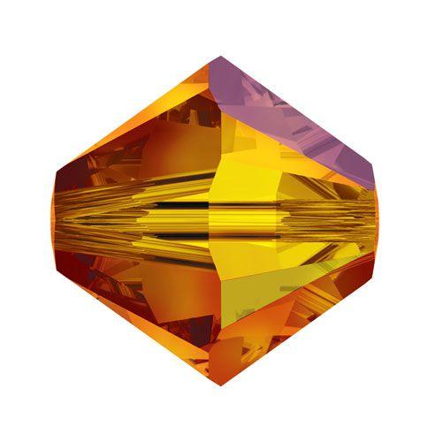 Swarovski 4mm Bicone - Fireopal AB (10 Pack) XILION