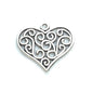 25mm Antique Silver Heart Pendant - Too Cute Beads