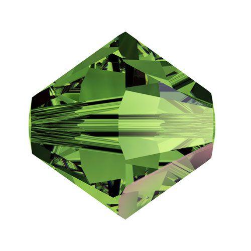 Swarovski 4mm Bicone - Fern Green AB (10 Pack) XILION