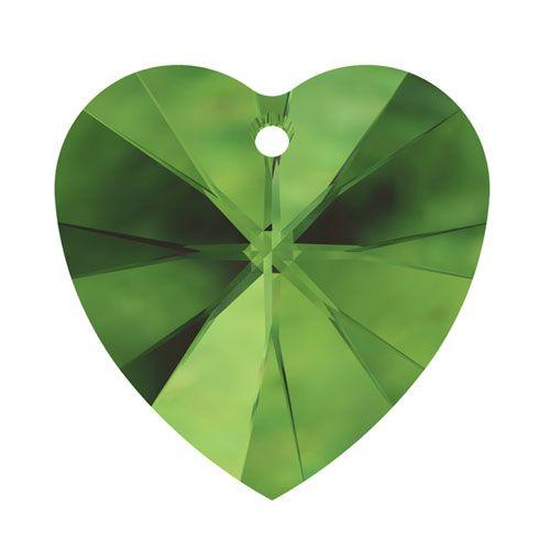 Swarovski 14mm Heart Pendant - Olivine (1pc)