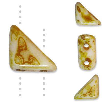 Czech Glass Tango Bead 2-Hole 6mm Butter Pecan apx 5.3g/40beads - Too Cute Beads