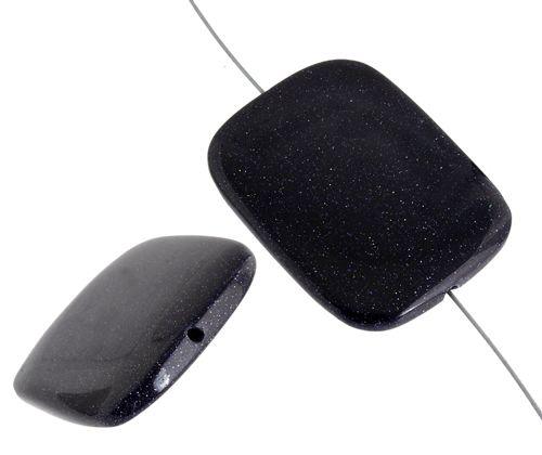 Blue Goldstone 30x40mm Rectangle Beads - Too Cute Beads