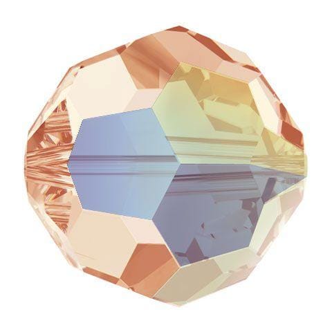 Swarovski 4mm Round - Light Peach AB (10 Pack) No longer in Production - Too Cute Beads