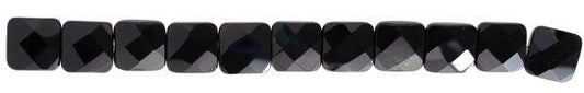 Black Onyx 16mm Faceted Square Beads - Too Cute Beads