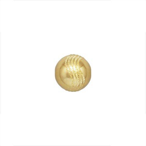 14K Gold Filled 8mm 5 Stripe Stardust Wave Bead - 1.8mm Hole (1 Piece)