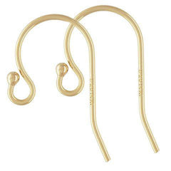 14K Gold Filled Ball End Ear Wire (1pair) - Too Cute Beads