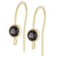Gold Filled CZ Earwire - Jet (1pr) - Too Cute Beads