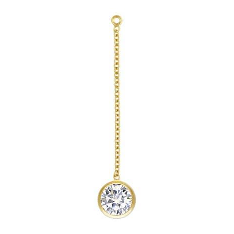 14K Gold Filled 6mm CZ Chain Drop (1 Piece) - 1" Long - Too Cute Beads