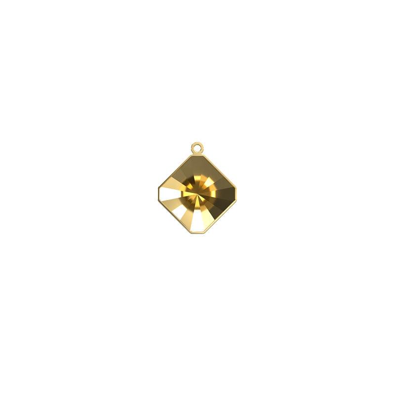 Swarovski (4499/J) 10mm Kaleidoscope Fancy Stone Setting - Gold (1 Piece) - Too Cute Beads