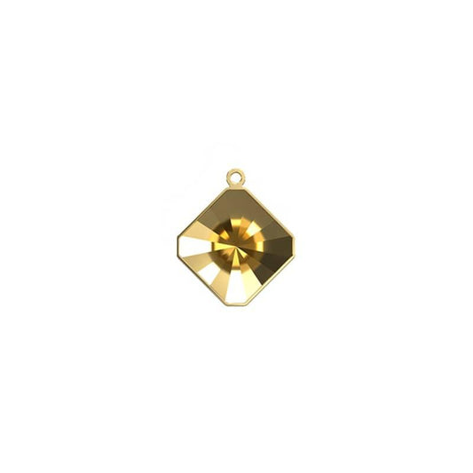 Swarovski (4499/J) 14mm Kaleidoscope Fancy Stone Setting - Gold (1 Piece) - Too Cute Beads