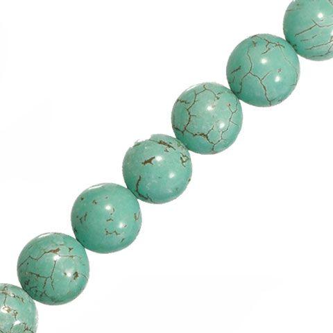 4mm Round Turquoise Magnasite Beads (Pack of 10) - Too Cute Beads