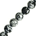 4mm Round Snowflake Obsidian Beads (Pack of 10) - Too Cute Beads