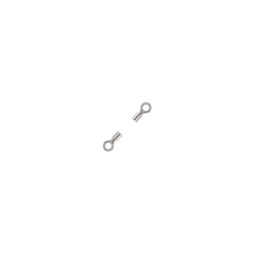 .925 Sterling Silver End Caps for Beading Chain with Ring 1mm opening - (1 Pair) - Too Cute Beads