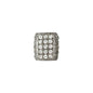 6mm x 7mm .925 Sterling Silver Rhodium Plated CZ Rectangle Bead - 2.3mm Hole - Too Cute Beads