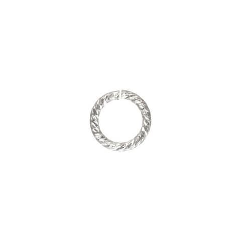 .925 Sterling Silver 5mm Sparkle Jump Rings - 20.5GA (10 Pieces) - Too Cute Beads
