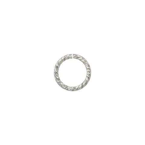 .925 Sterling Silver 6mm Sparkle Jump Rings - 20.5GA (10 Pieces) - Too Cute Beads