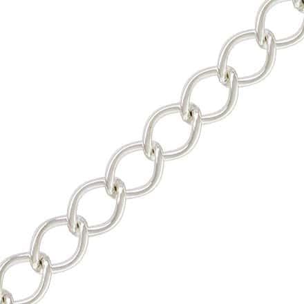 .925 Sterling Silver Curb Chain - 3mm (1 Foot) - Too Cute Beads