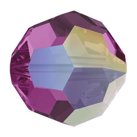 Swarovski 5mm Round - Fuchsia AB (10 Pack) No longer in Production - Too Cute Beads