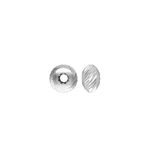 .925 Sterling Silver Saucer Multi-Cut Bead - 3.3x2mm (10 Pack)