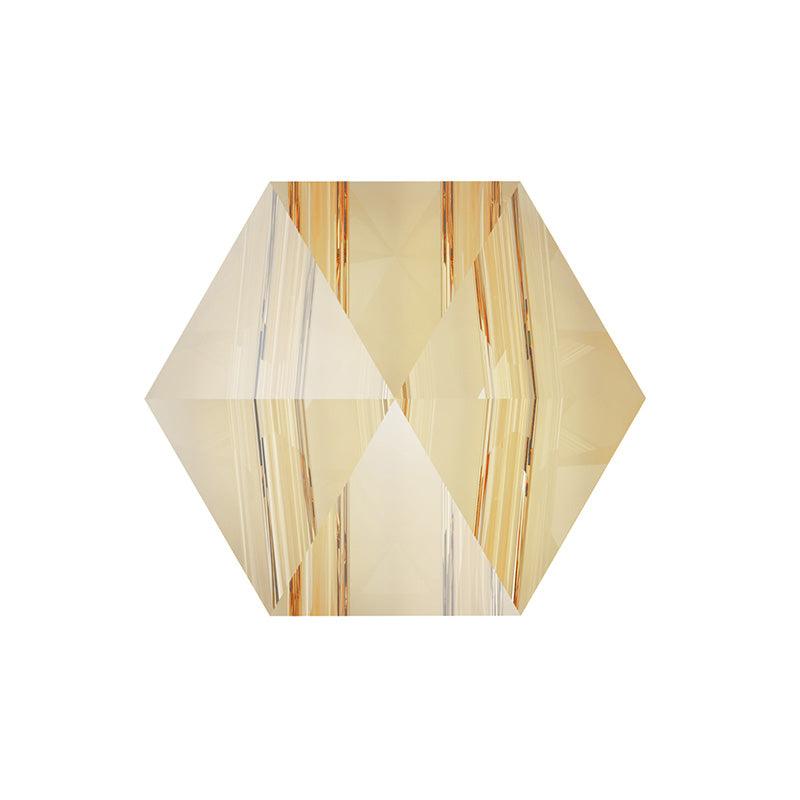Swarovski Two-Hole 5060 7.5mm Hexagon Spike Beads - Crystal Golden Shadow (1 Piece) - Too Cute Beads