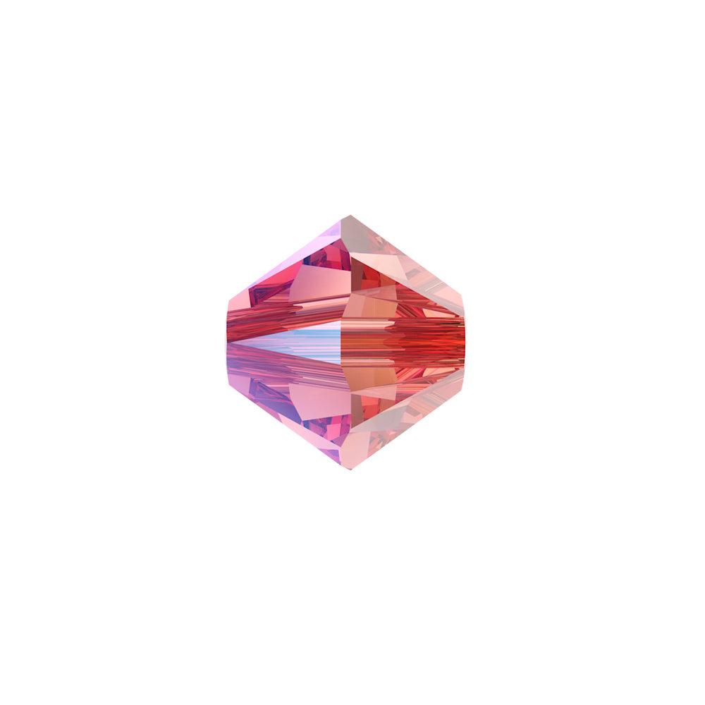 Swarovski (5328) 4mm Bicone Bead -  Rose Peach Shimmer  (Pack of 10)