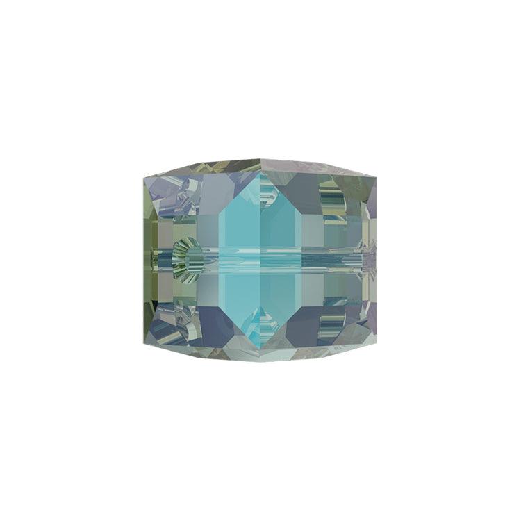 Swarovski (5601) 8mm Cube Bead - Erinite Shimmer (1 Piece) - Too Cute Beads