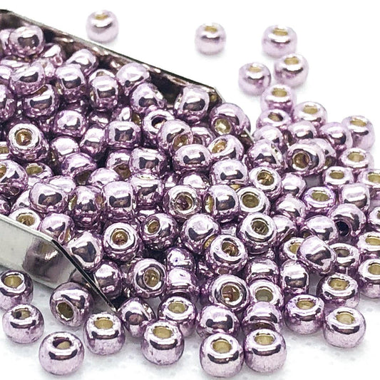 TOHO 6/0 Permanent Finish Seed Beads - Lavender Galvanized (14g - Approx 180 Pieces) - Too Cute Beads