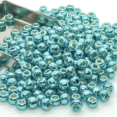 TOHO 6/0 Permanent Finish Seed Beads - Turquoise Galvanized (14g - Approx 180 Pieces) - Too Cute Beads