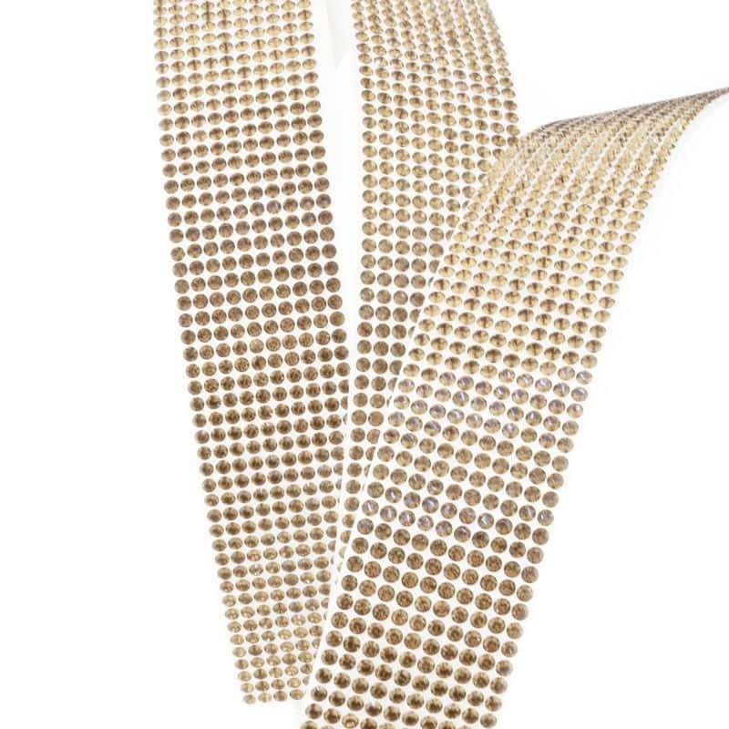 Swarovski 10 Row CrystalTex Chaton Banding - Crystal Golden Shadow (Sold Per Inch) - Too Cute Beads