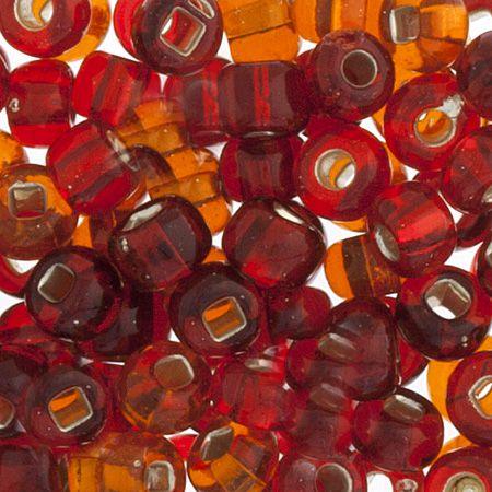 CZECH SEEDBEAD APPROX 22g VIAL 6/0 RED S/L MIX - Too Cute Beads