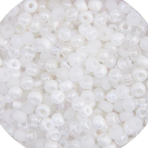 CZECH SEEDBEAD APPROX 22g VIAL 6/0 PEARL MULTI WHITE