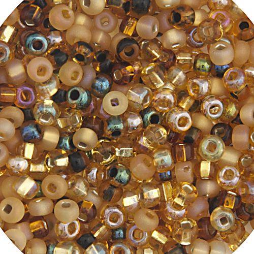 CZECH SEEDBEAD APPROX 22g VIAL 6/0 MULTI TOPAZ - Too Cute Beads