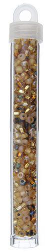 CZECH SEEDBEAD APPROX 22g VIAL 6/0 MULTI TOPAZ - Too Cute Beads