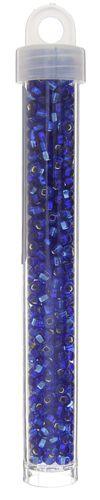 CZECH SEEDBEAD APPROX 22g VIAL 6/0 SILVERLINE BLUE/SAPPHIRE - Too Cute Beads