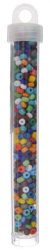 CZECH SEEDBEAD APPROX 22g VIAL 6/0 OPAQUE MULTI - Too Cute Beads