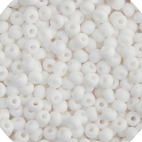 CZECH SEEDBEAD APPROX 22g VIAL 6/0 OPAQUE WHITE