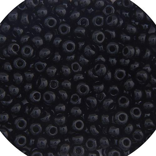 CZECH SEEDBEAD APPROX 22g VIAL 6/0 OPAQUE BLACK - Too Cute Beads