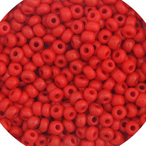 CZECH SEEDBEAD APPROX 22g VIAL 6/0 OPAQUE LIGHT RED - Too Cute Beads