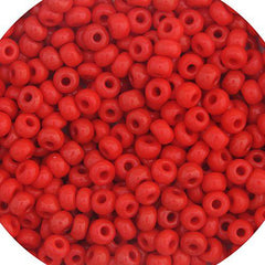 CZECH SEEDBEAD APPROX 22g VIAL 6/0 OPAQUE LIGHT RED - Too Cute Beads