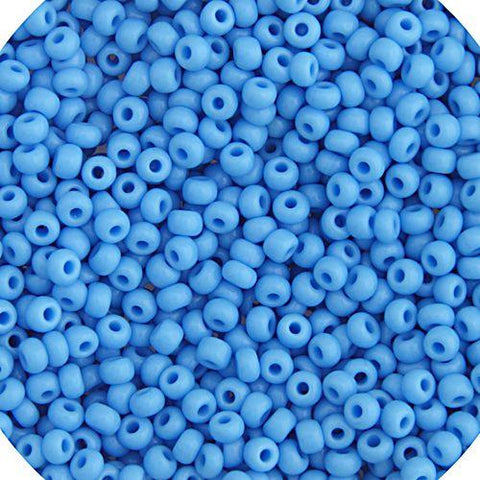 CZECH SEEDBEAD APPROX 22g VIAL 8/0 OPAQUE LIGHT BLUE - Too Cute Beads