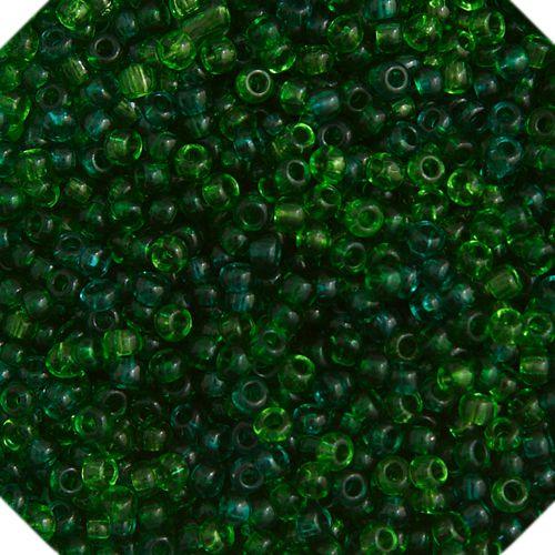 CZECH SEEDBEAD APPROX 22g VIAL 10/0 TR.SEAGREEN MIX