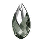 Swarovski (6565) 22mm Metallic Cap Pear-Shaped Pendant - Black Diamond Light Chrome - Too Cute Beads