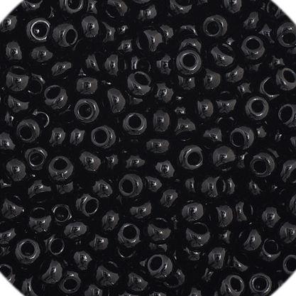 Czech Seedbead 11/0 Black Opaque approx 23g - Too Cute Beads