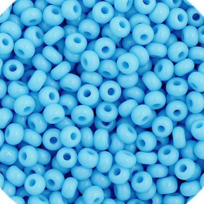 Czech Seedbead 11/0 Light Blue Opaque approx 23g - Too Cute Beads