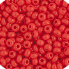 Czech Seedbead 11/0 Light Red Opaque approx 23g - Too Cute Beads