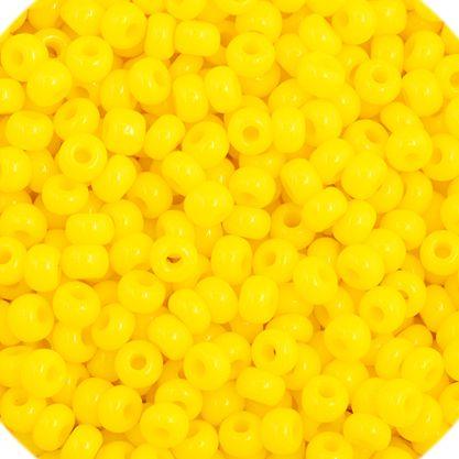 Czech Seedbead 11/0 Lemon Yellow Opaque approx 23g - Too Cute Beads