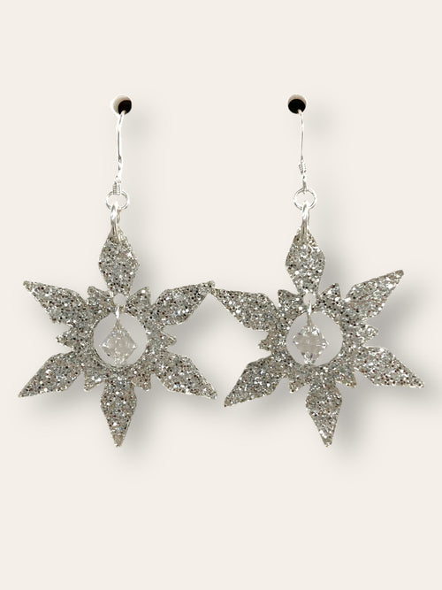Captured Crystal Snowflake Earring Kit - Jewelry Making Kit - Too Cute Beads