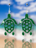 Sparkling Sea Turtle Earrings - Jewelry Making Kit - Too Cute Beads