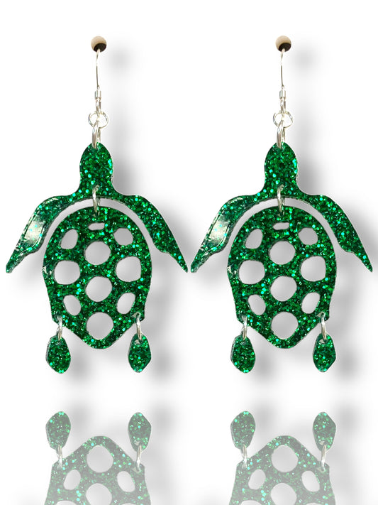 Sparkling Sea Turtle Earrings - Jewelry Making Kit - Too Cute Beads