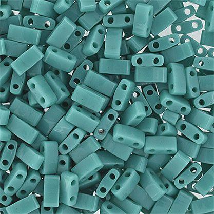 Miyuki TILA Half Cut 5x2.3mm 2Hole Turquoise Op. Luster- 5.2g - Too Cute Beads